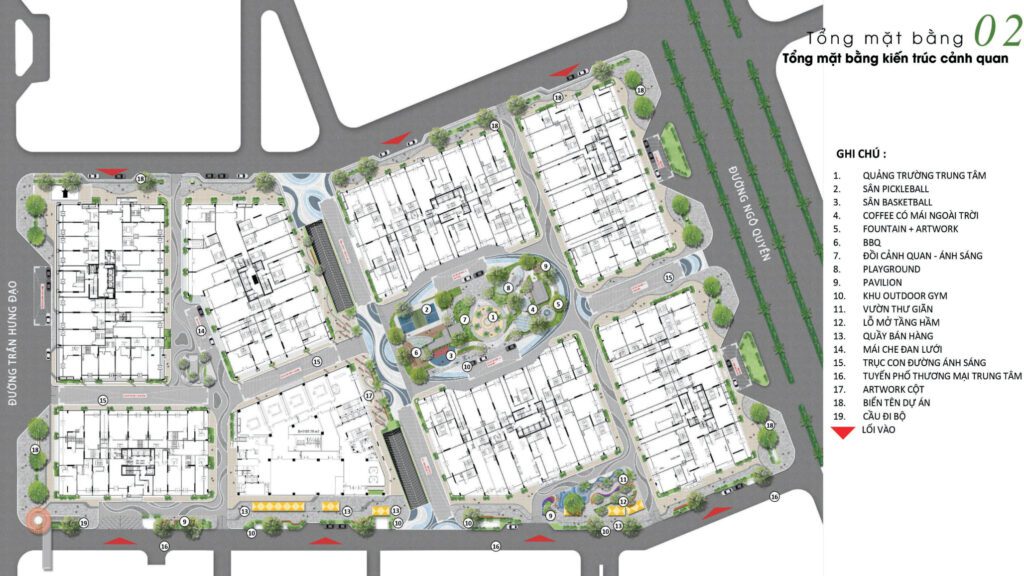 Tổng mặt bằng dự án căn hộ Capital Square Sơn Trà - quy hoạch 14 tòa tháp