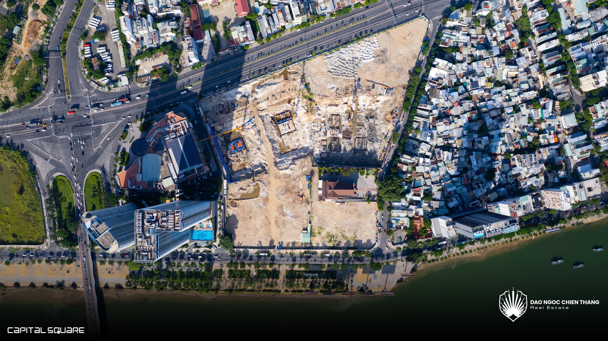 Tiến độ xây dựng căn hộ Capital Square Sơn Trà tháng 10/2025 - khoảng 45-50% hoàn thành